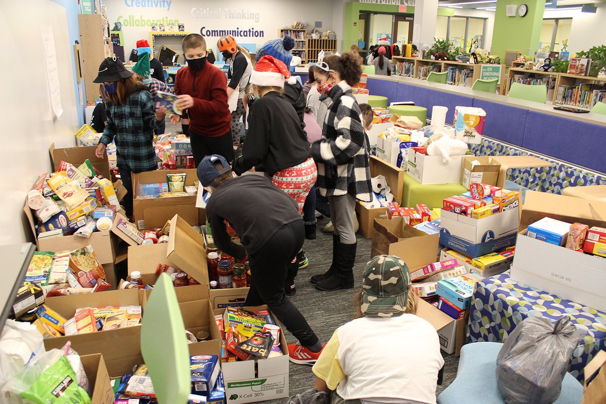 Heritage Lakes students &amp; staff are helping to make the season brighter for local families in need by donating food and other essentials to the Humanitarian Service Project (HSP). Students worked last week to box &amp; stack the impressive array of donations for pickup this week!