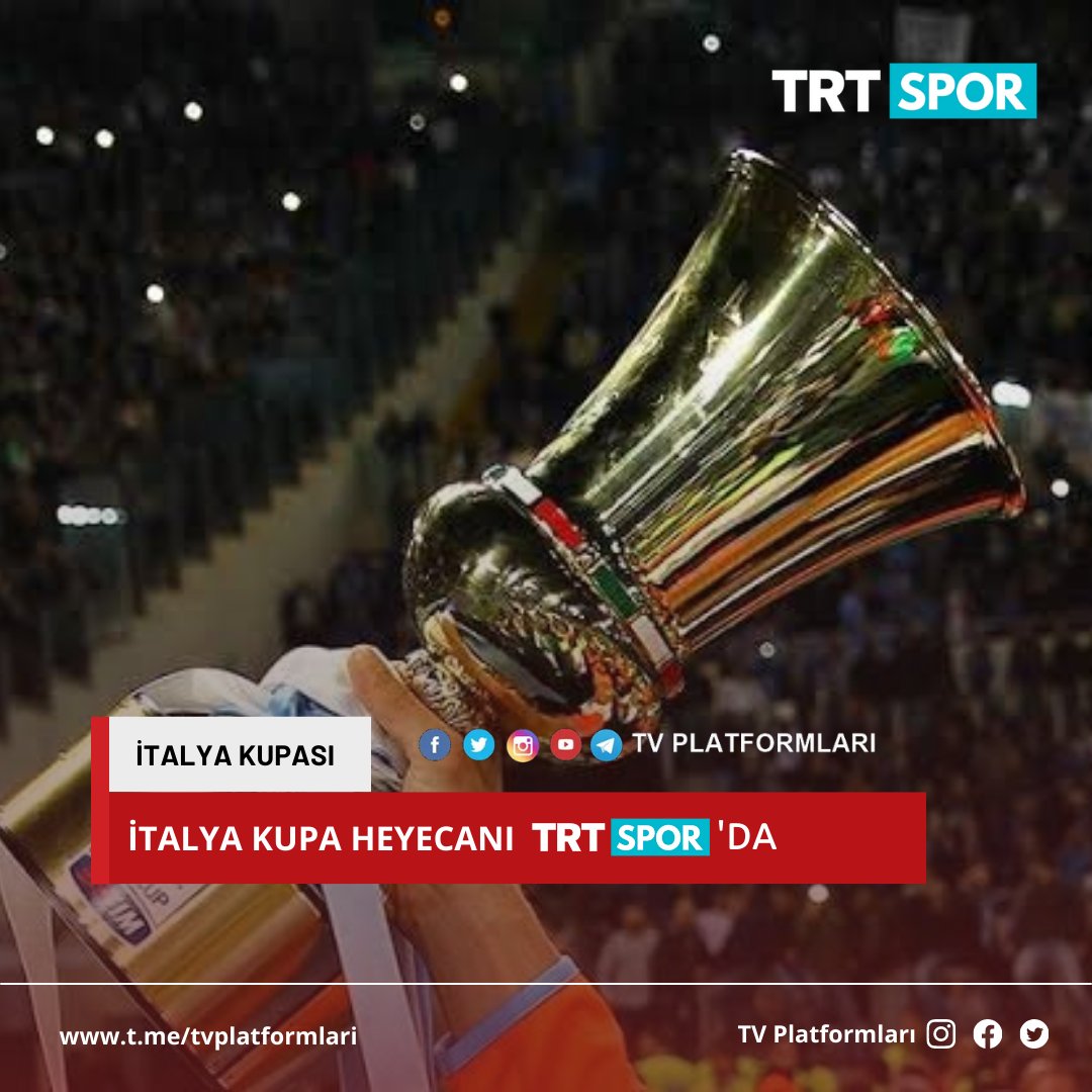 tvplatformlar's tweet photo. İtalya Kupası 2. Tur 📺 TRT Spor'da 

Salı
🔸 23:00 Genoa - Salernitana

Çarşamba
🔸 23:00 Fiorentina - Benevento https://t.co/J3x0y866Xu