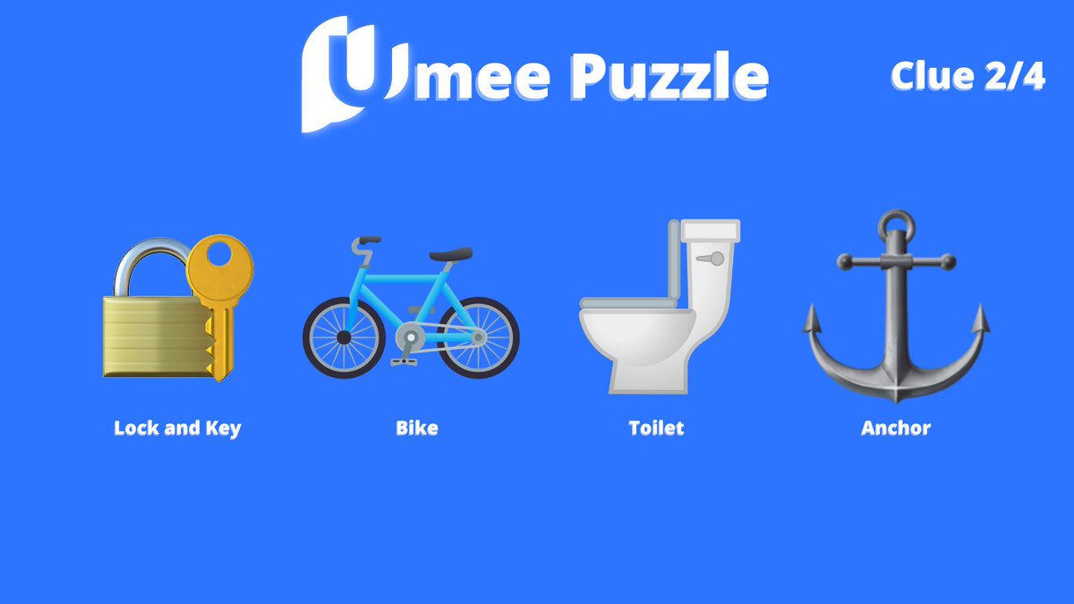 #UmeePuzzle 2/4 

🔐🚲🚽⚓️