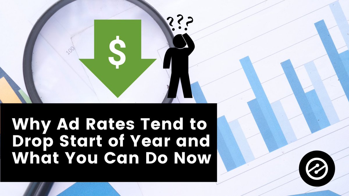 ezoic's tweet photo. Why do ad rates consistently drop every January? 

Check out this recent blog for answers &amp; reasons you don't need to freak out about it!

#blogger #adrates #revenue #Ezoic #AI #adops

https://t.co/FaqReqjTcm https://t.co/vXcw3zyvIA
