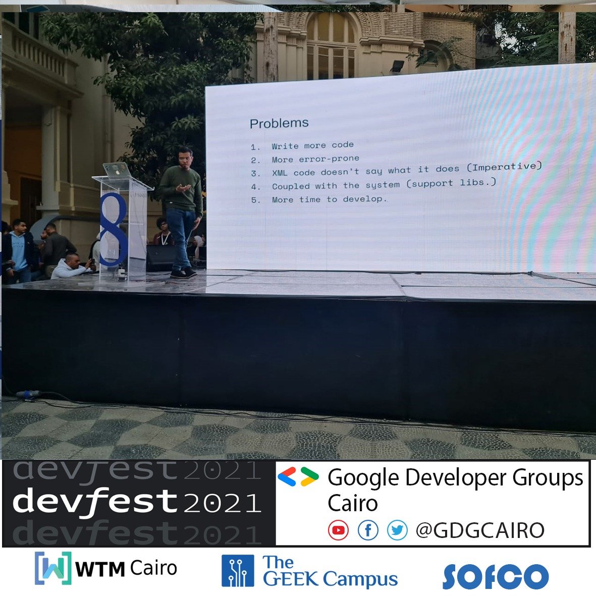 GDGCairo's tweet photo. Google developers group's devfest Cairo
Want to say Thank you to
👉Ahmed Nabil who Taken stage by storm on and told us about Build UI for multiplatforms with compose🔥
Thanks Ahmed for This great session, your efforts and being our guest. ❤️🔥
#DevFest2021
#devfestcairo2021 https://t.co/qGLbmDv76B