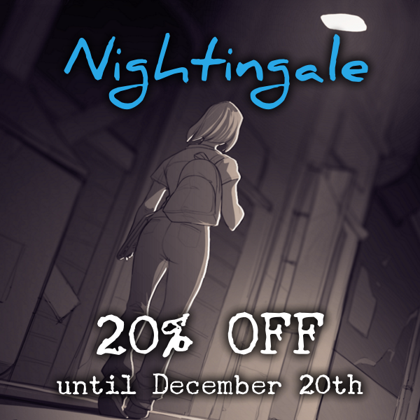BinaryCharm's tweet photo. #Nightingale is 20% off for a #Steam weeklong sale! https://t.co/ox8xG6Tf49
https://t.co/sWStidYsfx
#interactivefiction #indiegames #madeWithInk #madeWithInaren https://t.co/eW04A0EXxi