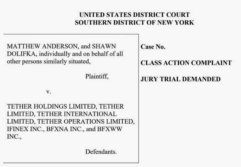 BankXRP's tweet image. A new class action lawsuit was filled against #Tether in the U.S. District Court for the Southern District of New York. The plaintiffs allege #cryptocurrency fraud in #Tether, #iFinex, #Bitfinex and their subsidiaries. #Retweet

bit.ly/31M6f4B