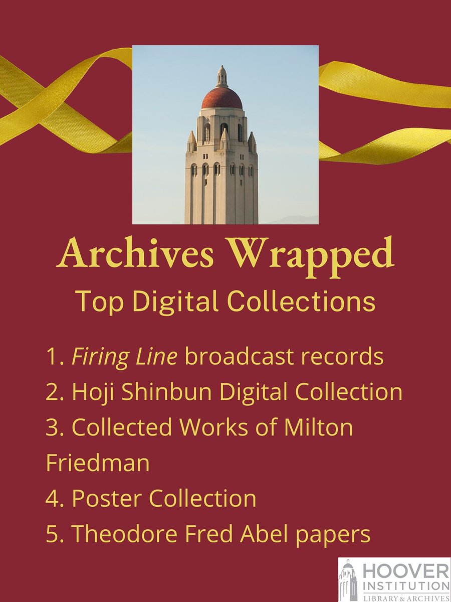 HooverArchives's tweet photo. To celebrate all of the hard work of the staff members and researchers at the Hoover Institution Library &amp; Archives this year, here is our 2021 Archives Wrapped! #ArchivesWrapped https://t.co/rdLoi024Zx