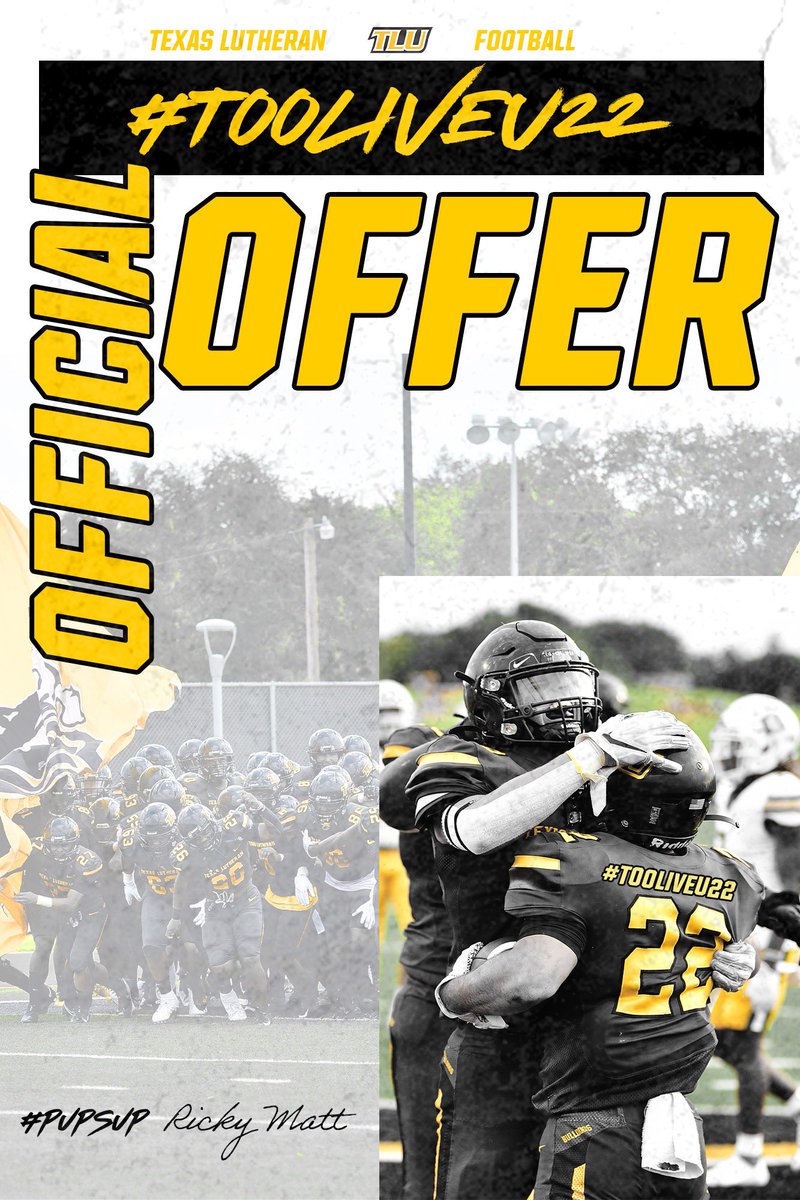 #AGTG After a great conversation with <a href="/CoachBeauGrech/">Beau Grech</a> , I’m blessed to receive my first offer from Texas Lutheran University . <a href="/bojo99bo/">Coach Bo</a> <a href="/CoachChadRoark/">Chad Roark</a> <a href="/DemarcusHarri01/">Coach Harris</a>