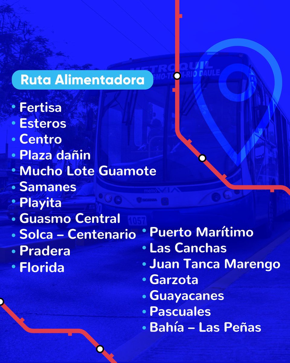 metroviagye's tweet photo. Ponemos a conocimiento de los usuarios, las #RutasAlimentadoras operativas. #MetrovíaGYE https://t.co/Do5ZRcPK12