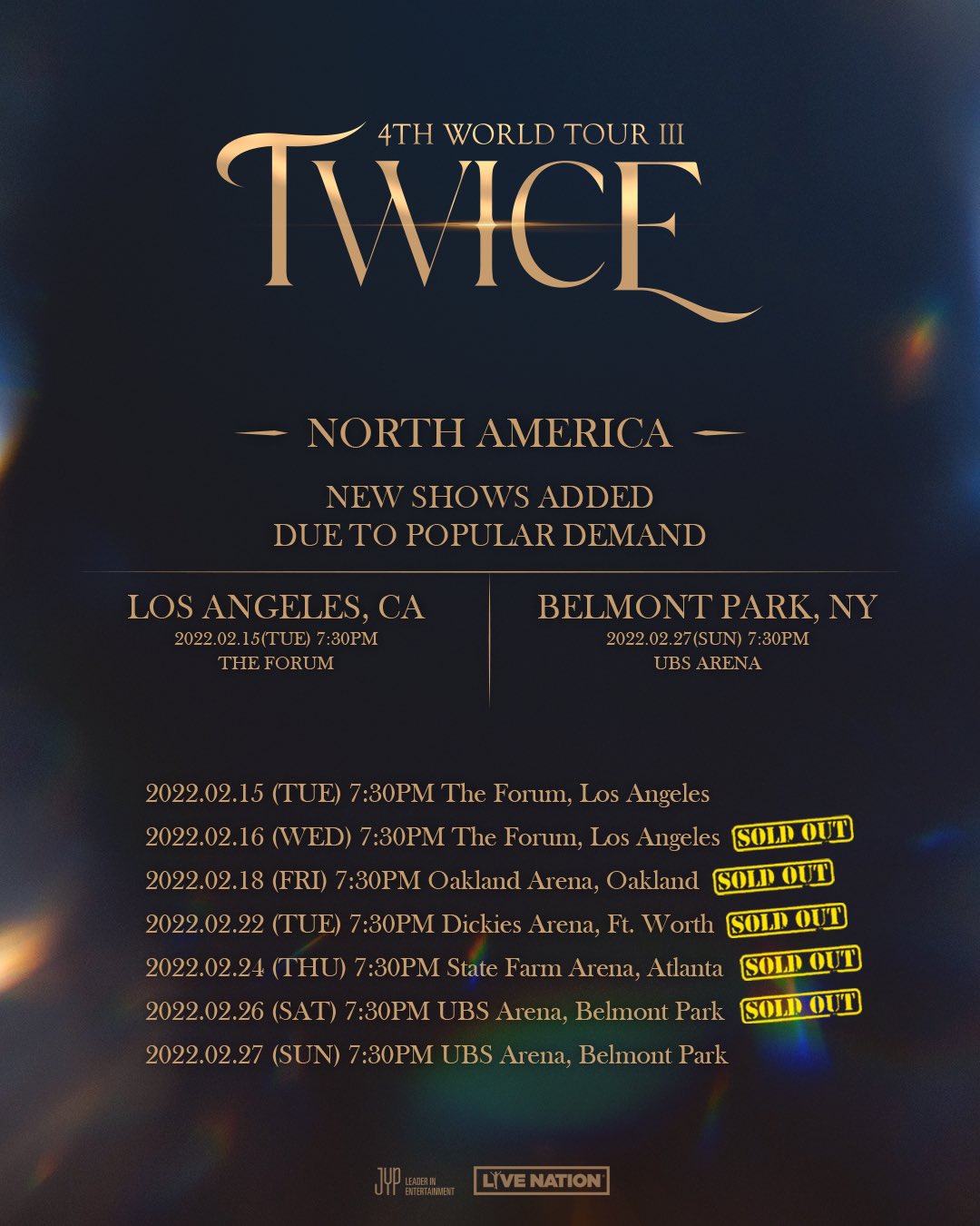 TWICE on Twitter "TWICE 4TH WORLD TOUR ‘Ⅲ’ IN NORTH AMERICA