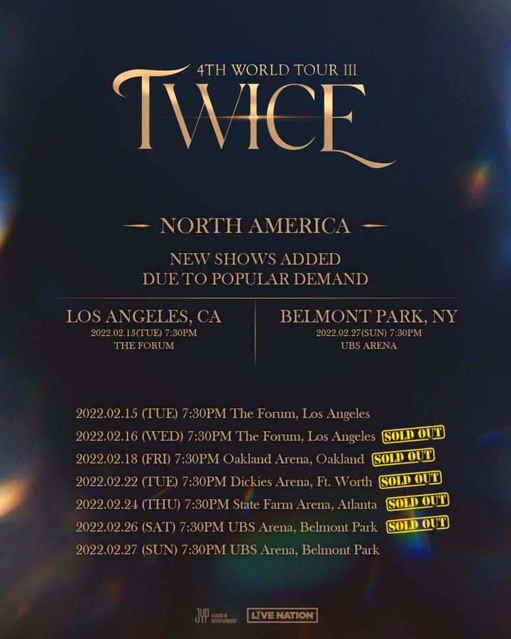 Twice Adds Two More Days To Their 22 North America Tour Due To Popular Demand Allkpop