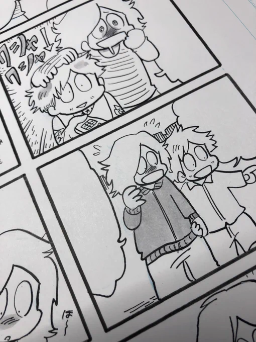 ブログに投稿する漫画日記を描いてました😄今までの投稿はコピー用紙とミリペンでしたが、やはりペン入れが楽しいです!

ベタ塗って、セリフを入れたら投稿します! 