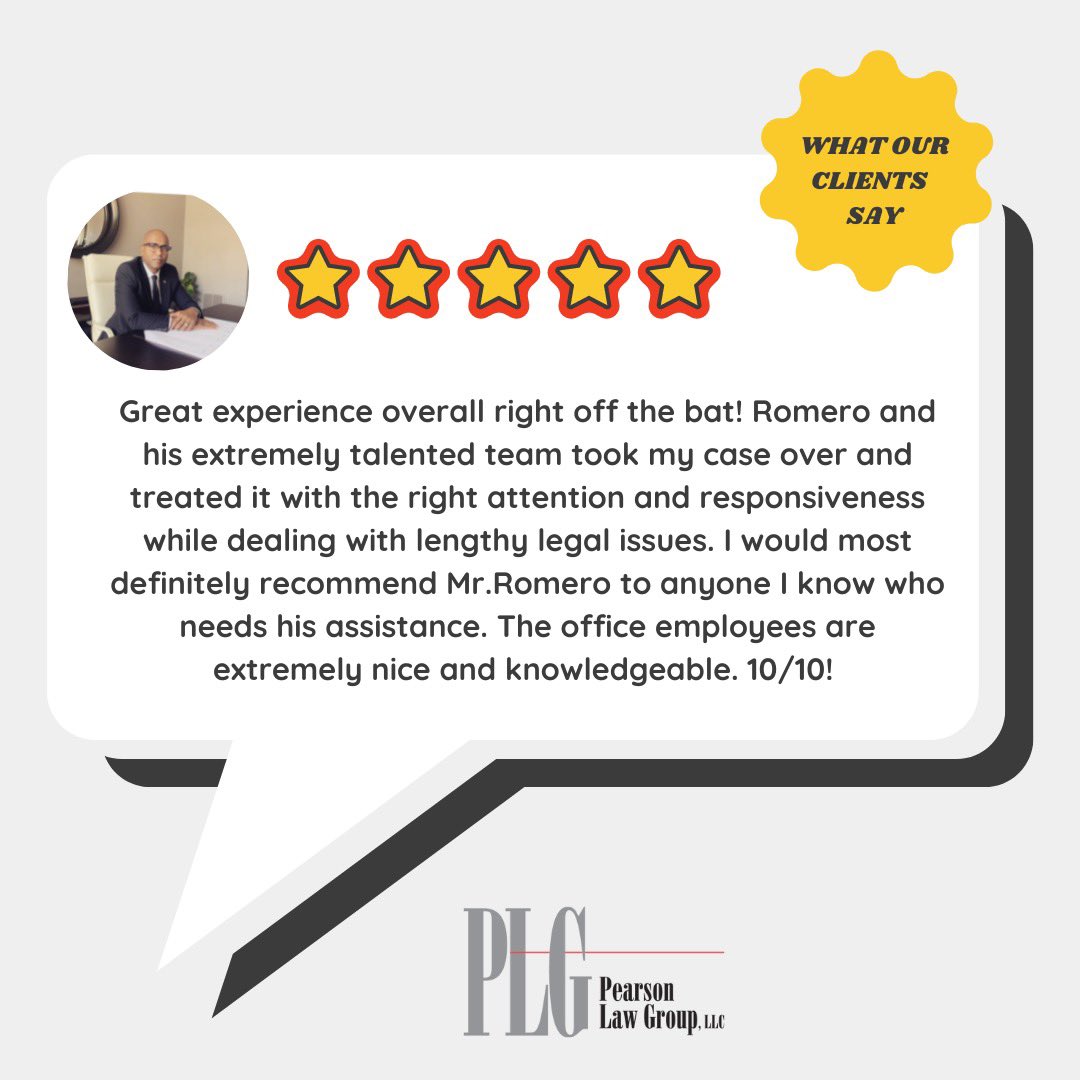 PearsonLawGroup's tweet photo. ⭐️⭐️⭐️⭐️⭐️

Need legal assistance? Give our office a call today: ☎️ (770) 277 0272 https://t.co/qar66XhItg