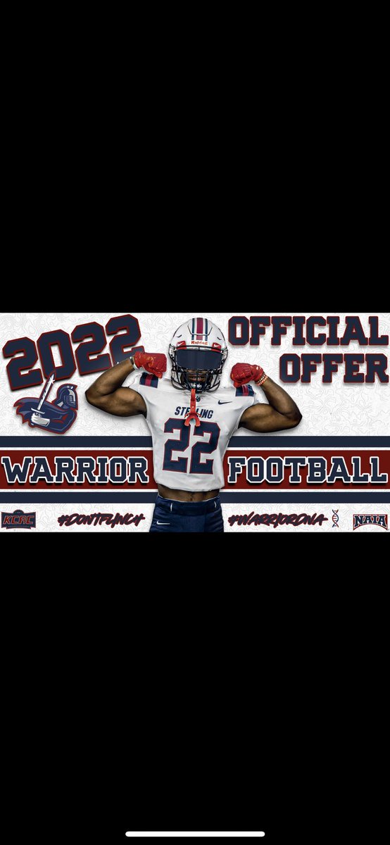 HoustonSwan's tweet photo. Thankful to have earned an offer from Sterling College! @SCWarriorFB @AO1CoachKenney @ChaseHansen71 https://t.co/71jWdqkfWG