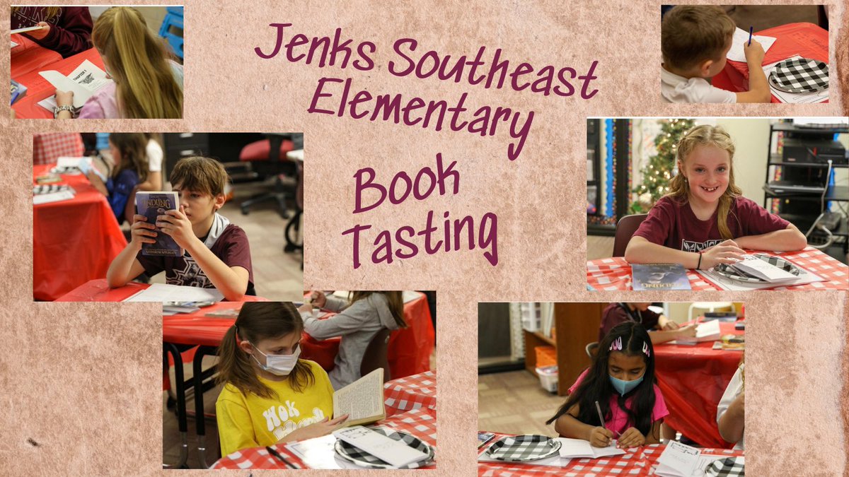 JenksReadtheWay's tweet photo. We love seeing these @jenkssee students from Mrs. Bilby’s class enjoying a fun book tasting!
Each student got to sample several books before choosing a favorite. What a great way to get kids excited about reading!
#TrojansReadTheWay https://t.co/J44QuO9dLU