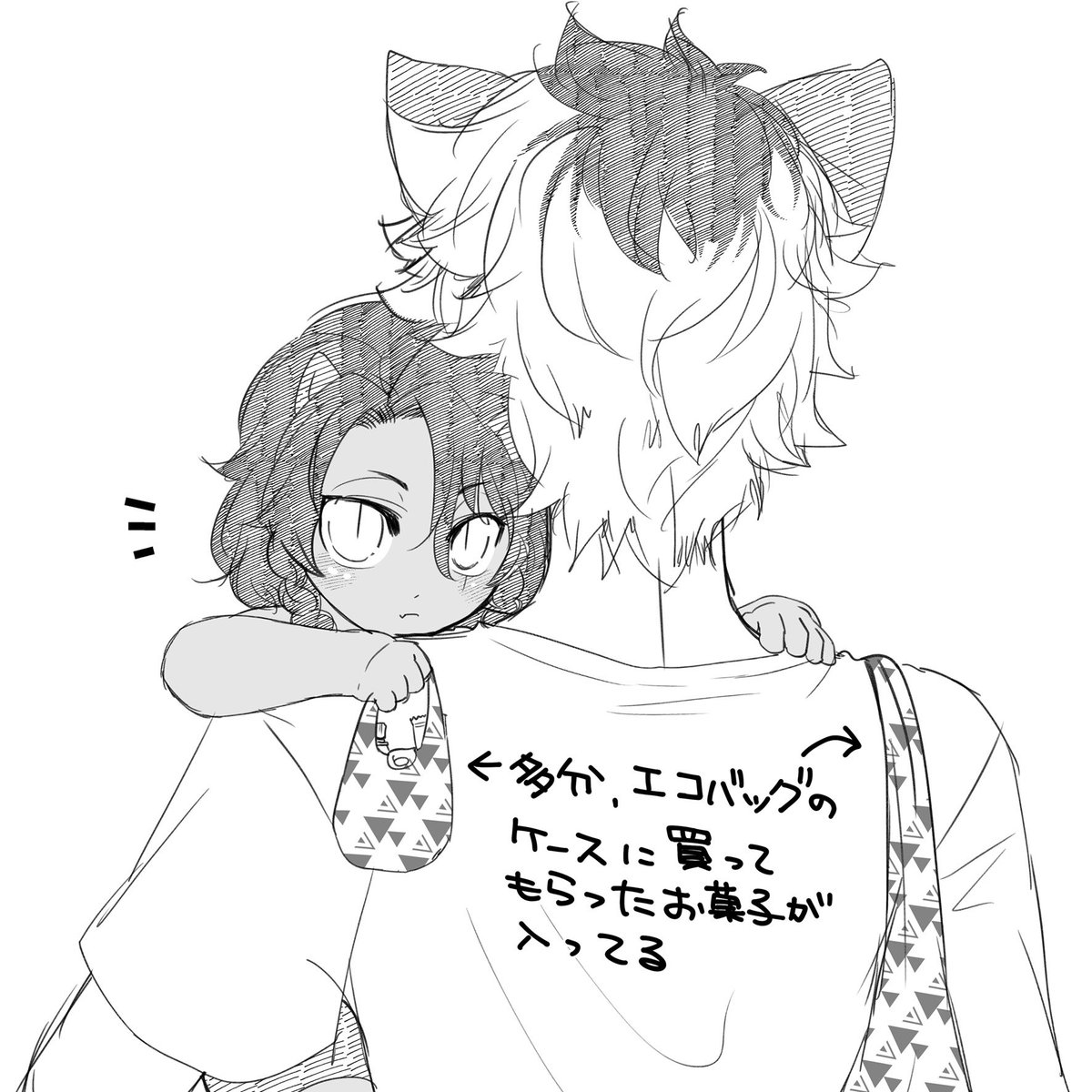 #twst_BL レオラギ
※※年齢操作注意※※
再掲

爪切りイヤイヤするショタ🦁さんと、いつか見た親子を🍩とショタ🦁さんで描いてみたやつ 
