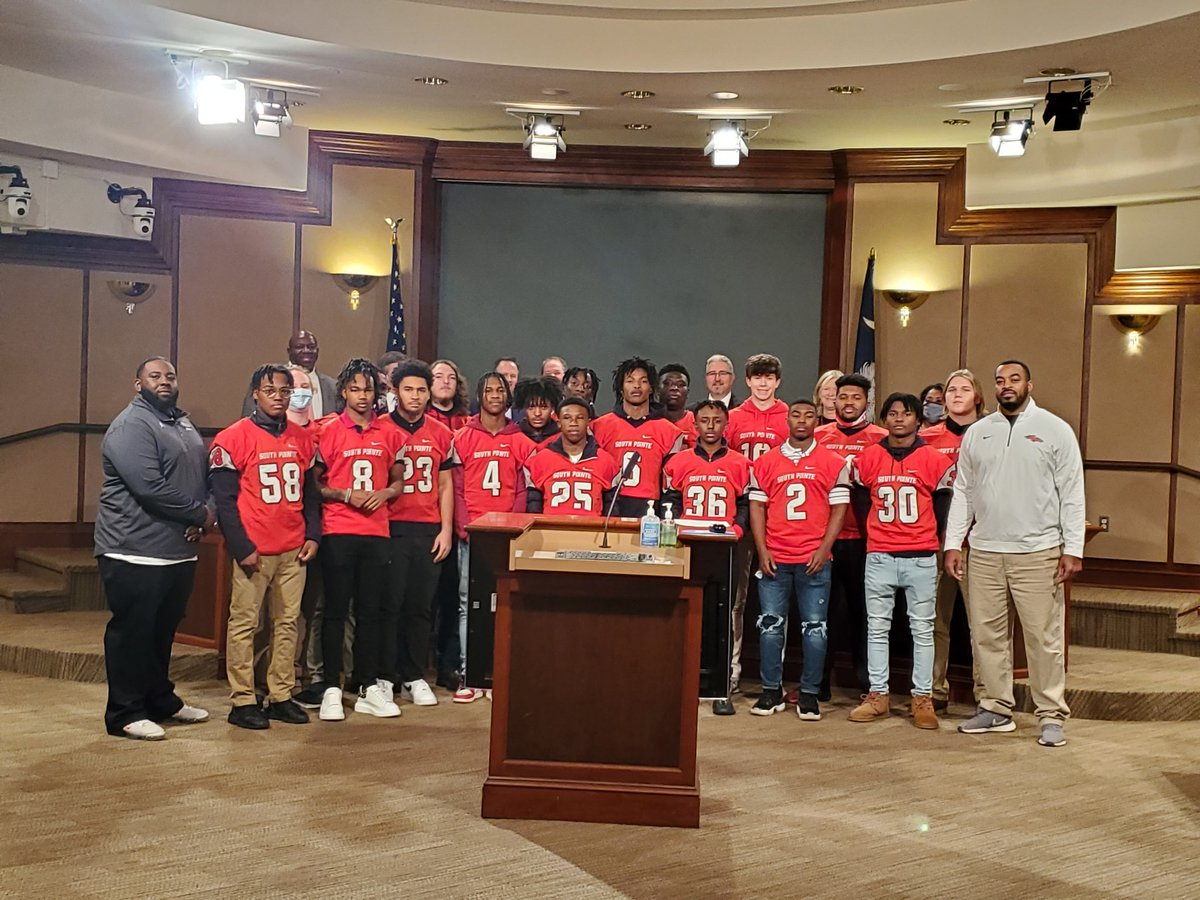 City Council recognized <a href="/FootballSPHS/">South Pointe Football</a> for outstanding athletic accomplishments, including  
their win in the S.C. state 4A football championship.
