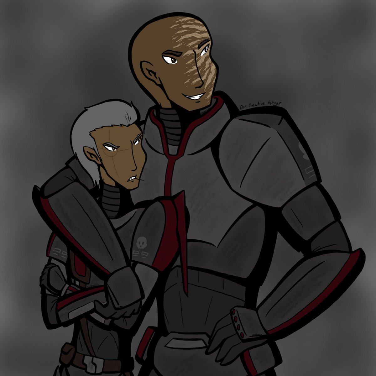 1creativeginger's tweet photo. Bad Batch Week: Favorite Dynamic❤️💀🖤
Wrecker and Crosshair have such a fun relationship! I love their cute game where they try to take down more droids than the other in the most dramatic ways possible!🥰🥰🥰
❤️🧡💛💚💙💜
#badbatchweek2021 #badbatch #tbbwrecker #tbbcrosshair https://t.co/JLU7H2Cbb5