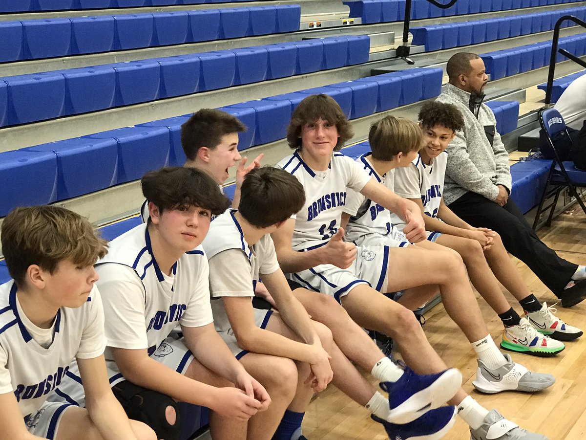 BSharosky's tweet photo. The 8th grade White team weren’t very hospitable hosts as they dominated Canton St. Michael’s 56-17. Great job, BlueDevils! Thanks to the cheerleaders for all of their support. @BCSDBrunswickMS @BMSGoBigBlue @MrsRinkes https://t.co/wA3gNlHE2o