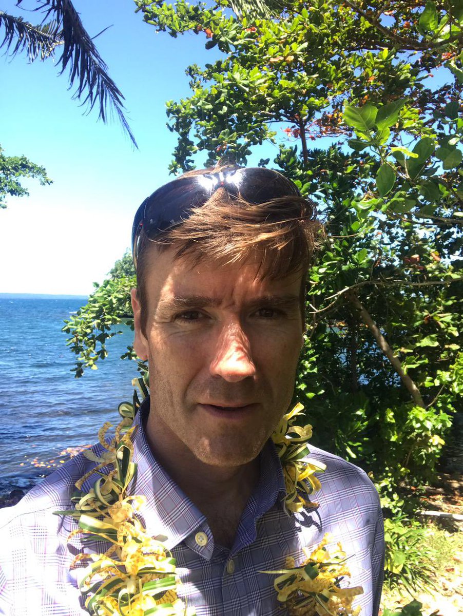 British High Commissioner Brian Jones at Lake Tegano UNESCO world heritage site in East Rennell, Solomon Islands.