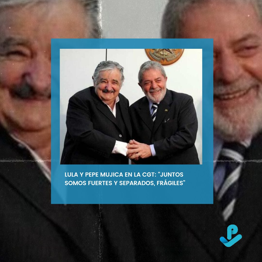 agperonista's tweet photo. Lula y Pepe Mujica en la CGT: “Juntos somos fuertes y separados, frágiles”

Los expresidentes de Brasil y de Uruguay, compartieron un encuentro con dirigentes gremiales de la CGT en la sede porteña de la calle Azopardo.

Nota completa en la página web de Agenda Peronista https://t.co/MP0im7lRF7