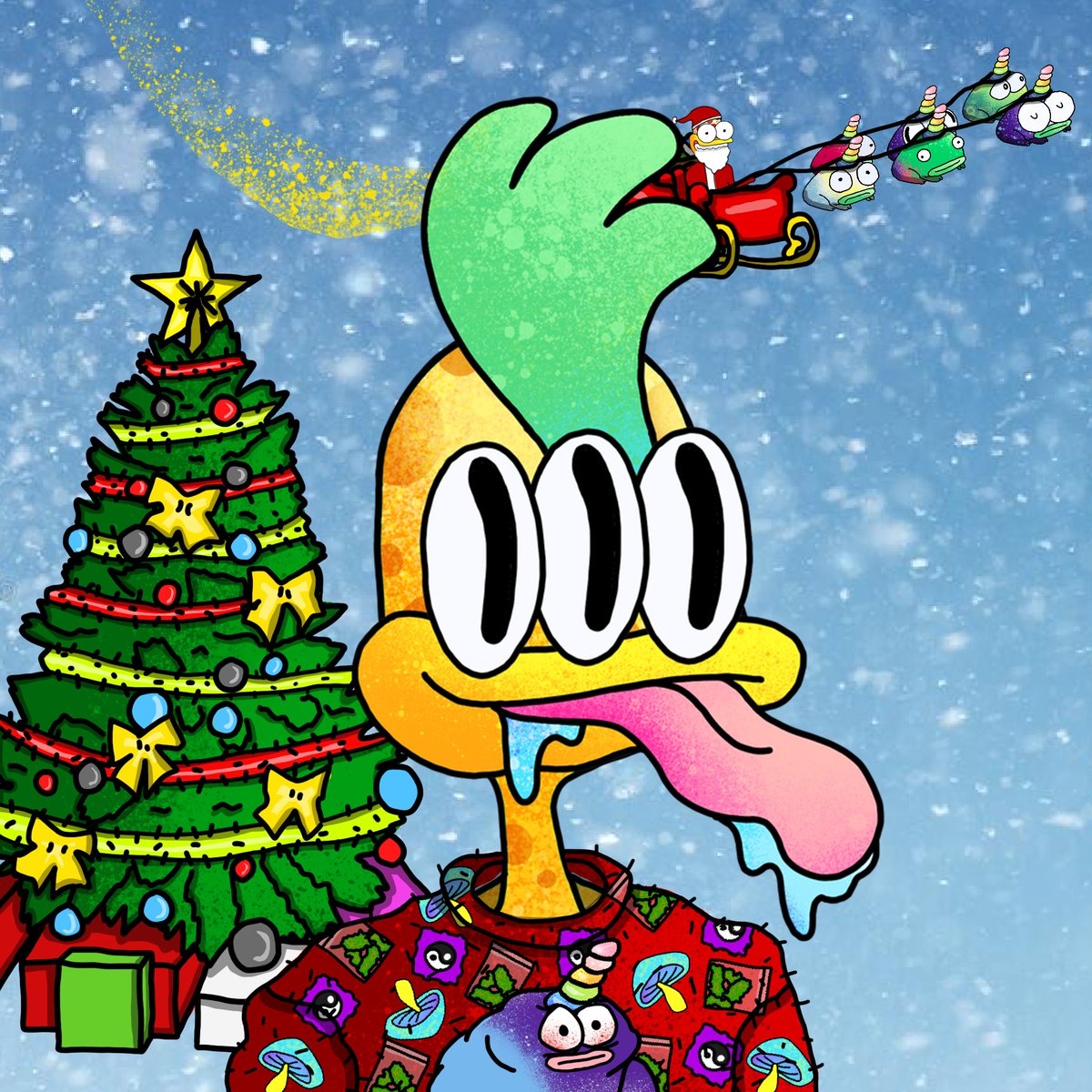 FreddyLowry's tweet photo. 🚨Congrats @Riichinft you won Day 4 of the giveaway! DM me to get your Christmas PFP. Day 5 starts now, same as previous days, winner gets a Gypsy Tailor made Christmas PFP for your Duck, Frog or MegaToad🚨

To Enter:
👉Like &amp; RT
👉Tag a Fren
👉Follow @RealSupDucks and @GypsyFL_ https://t.co/CDEfb3FL9J