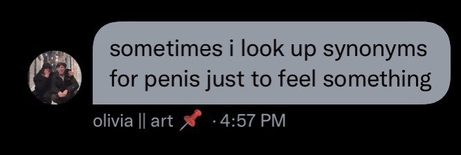 quackussyy's tweet photo. ddgc topic of the day:
penis synonyms β¨
ft. our beloved olivia
#ddgc #ddgctwt https://t.co/nnbyC9Np7W