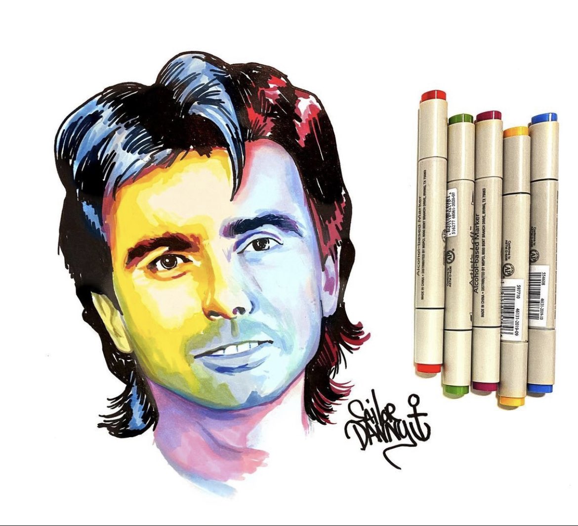 sailordannysart's tweet photo. A little tribute to Tommy Sexton, the youngest member of the CODCO comedy troupe who passed away on this day in 1993... #tommysexton #nlarts #comedy #improv #canadiancomedian #comedian #newfoundland #codco #portrait #ink #marker #drawing #painting https://t.co/YLW56yorXf