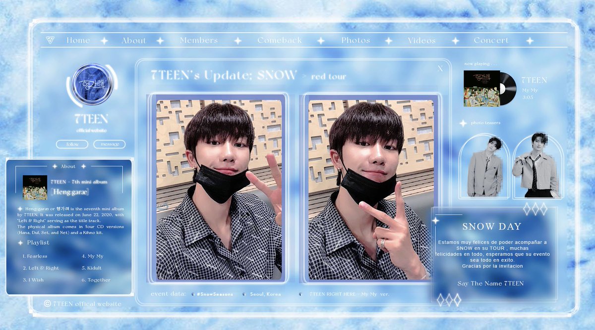 7TEENSN's tweet photo. 𝗦𝗔𝗬 𝗧𝗛𝗘 𝗡𝗔𝗠𝗘  𝟟𝕋𝔼𝔼ℕ ✦ 𝗱𝗶𝗮𝗺𝗼𝗻𝗱𝘀 𝗮𝘁  📸⨾ #𝗦nowIs𝗥𝗘𝗗

Hoy empieza en Tour de la hermosa @OfficixlSnow y Keonini está muy feliz de acompañarla además de poder celebrar el #Happy𝗦nowDay. Muchas felicidades, hermosa. https://t.co/nzkLNSQ07p