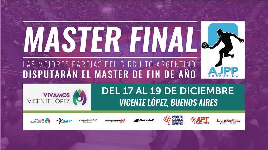 📣 Del 17 al 19 de Diciembre - 𝗩𝗶𝗰𝗲𝗻𝘁𝗲 𝗟𝗼𝗽𝗲𝘇 - Buenos Aires 🇦🇷 𝕄𝔸𝕊𝕋𝔼ℝ 𝔽𝕀ℕ𝔸𝕃 👨‍🎓
📌 Sede @elbosquepadelvl 🌲Vergara 3352 <a href="/VivamosVL/">Vicente López</a> <a href="/DeportesVL/">Deportes VL</a> 🥎
📌 Streaming <a href="/PadelNetwork/">PadelNetwork</a> 📽
#AJPPMasterFinal