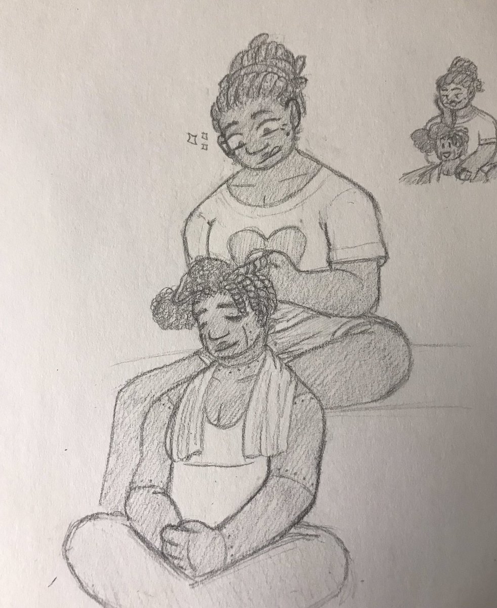 Bubbly__Milk's tweet photo. #CPUKerfuffle 

Discord convos about Val and Quad growing closer, leads me to draw Val teaching Quad how to take care of his hair properly https://t.co/FTXnfcRIkC