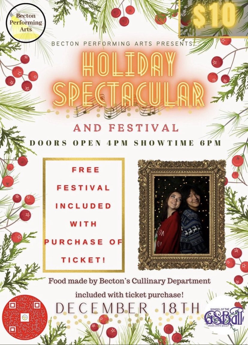 The @BectonHS Holiday Spectacular= 12/18. Festive, Fun, & Family- Don’t miss it! 🎄 @bectontheatrenj #BectonHoliday