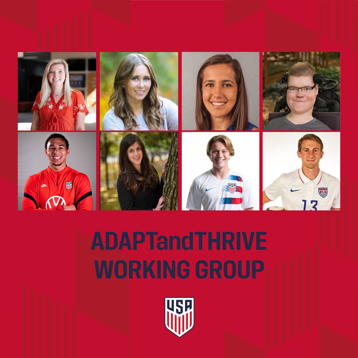 Meet the advocates &amp; athletes working to advance Disability Soccer 🙌

Kirsten Windbiel
Joslynn Bigelow
Matt Downing
Leah Glaser
Sydney Andrews, Deaf ⚽️
Nathan Mayer, Power ⚽️
Shea Hammond, Para ⚽️
Eddie Perry, Deaf ⚽️

➡️ ussoccer.com/fanweek/fansto…

#ADAPTandTHRIVE x <a href="/Degree/">Degree - #NotDoneYet</a>