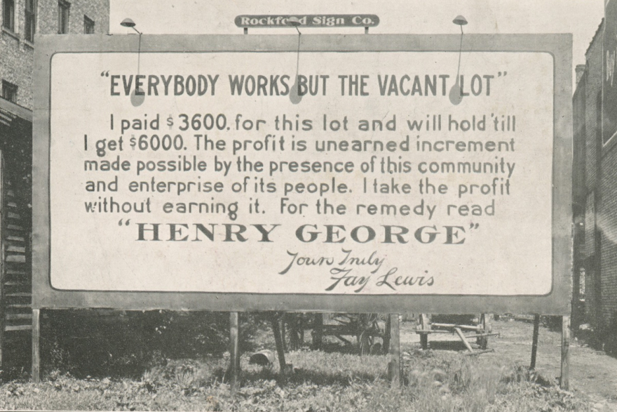 CGUSAOfficial's tweet photo. Rentseeking and land speculation hurt everyone. Untax the working class and tax unproductive economic rents with a land value tax to spur economic growth and fight inequality. 

#LVT #Georgism https://t.co/qcwqYE8FxD