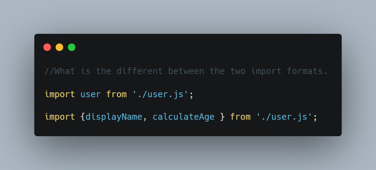 BusinessTYC's tweet photo. Modules and namespaces in JavaScript 🧵👇
Once we have a class that we want to resue, we can simply export them using the export statement.

We can export classes, variables, and functions by using an inline export statement like this.

export default class user; https://t.co/7YgqAu77S0