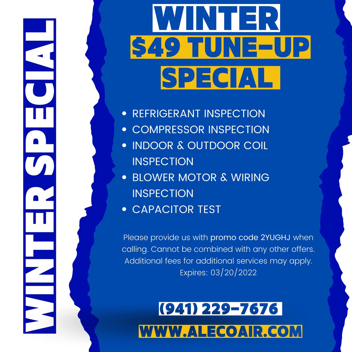 ALECOExperts's tweet image. Winter tune-up special

FL License #: CAC1821247