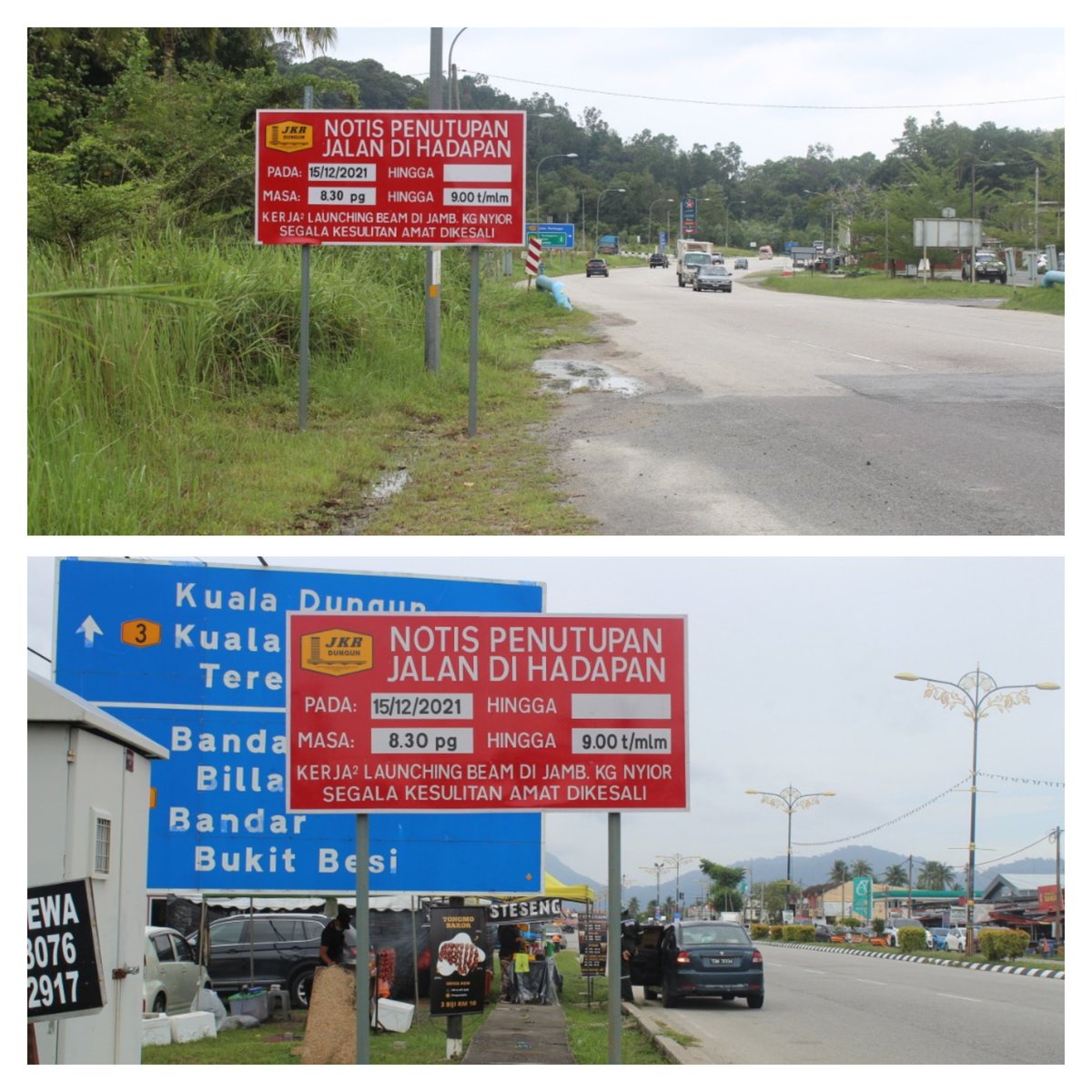 PERINGATAN ULANGAN

NOTIS MAKLUMAN
Makluman Penutupan Jalan di Laluan FT 003,Jalan Kuala Terengganu - Kuantan di Kampung Nyior,Paka pada 15 Disember 2021 bermula 8.30 pagi sehingga 10.00 malam.

<a href="/JKRTerengganu/">JKR Terengganu</a> <a href="/yusufghani200/">تذكرة</a> 
<a href="/HasliJKR/">Hasli Ibrahim (Ir. Dr.)</a> 
<a href="/AlAzhar_JKR/">Al Azhar</a> 
<a href="/MisRuhaila/">Mis Ruhaila</a> <a href="/noorulasliza/">Noorul Asliza Mat Jusoh</a>