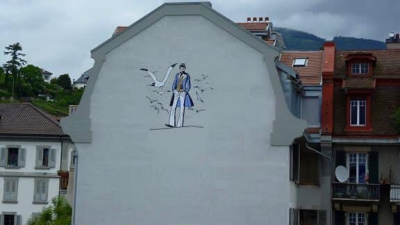 IMicello's tweet photo. Bientôt 12 ans que j ai réalisé une fresque de Corto Maltese (bien entendu avec les droits d’auteur autorisé) de presque 4 mètres sur une façade à Clarens (Montreux Suisse)! Une belle réalisation! #cortomaltese #montreux #micello #ivanmicello https://t.co/aKqRqoQYZB