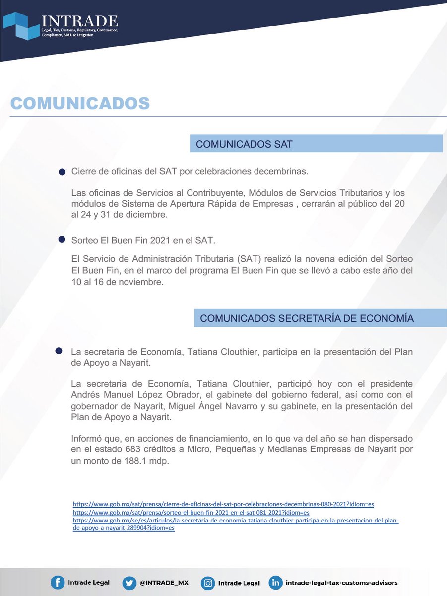 INTRADE Legal, Tax, Customs Advisors & AML tweet media