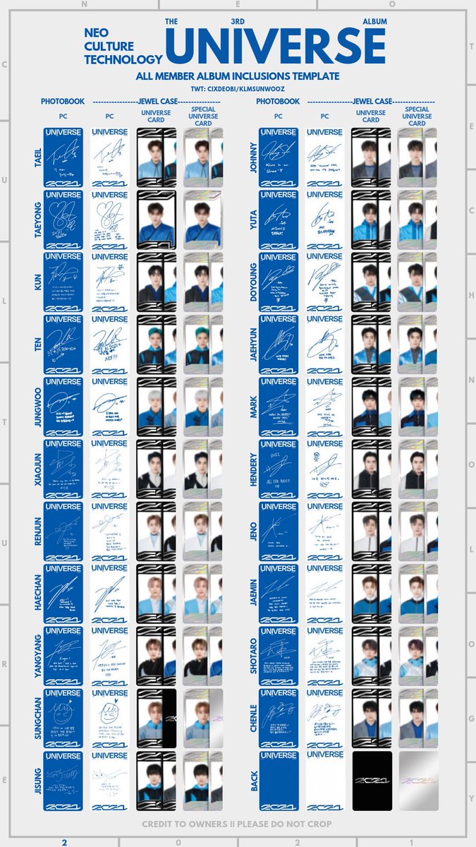 엔시티 2021 포카 리스트 교환 NCT 2021 [UNIVERSE] OT21 ALL MEMBER