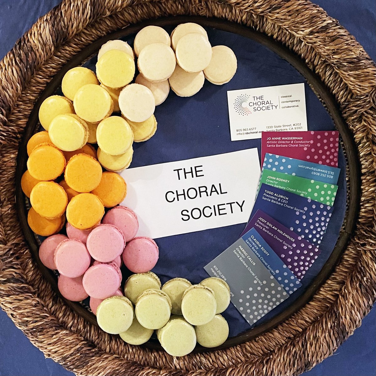 sbchoral's tweet photo. Our imaginitive VP, Kate Rees, recreated our new logo in macarons back in September when we first introduced our members to the new branding designed by https://t.co/4WS5FfW8k2. Clever, huh? https://t.co/dj7kzuwcft