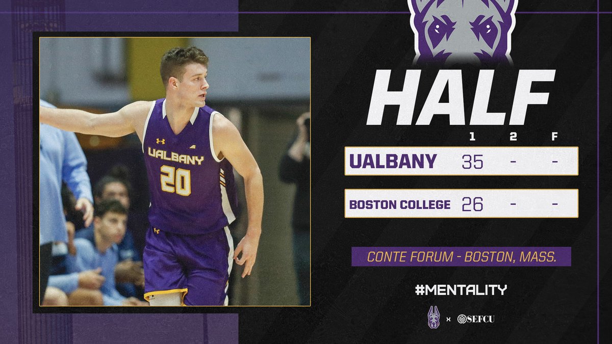 UAlbanyMBB's tweet photo. Thats a lead at the half! 

@matt_cerruti goes off with 8 points in the final four minutes 🔥

📺 https://t.co/ovJnyyH8ji
📻 https://t.co/0Z9mEoVYIv
📈 https://t.co/5hl4duK21G

#BeGreat #MENTALITY https://t.co/Y0x0Cq3Sxy