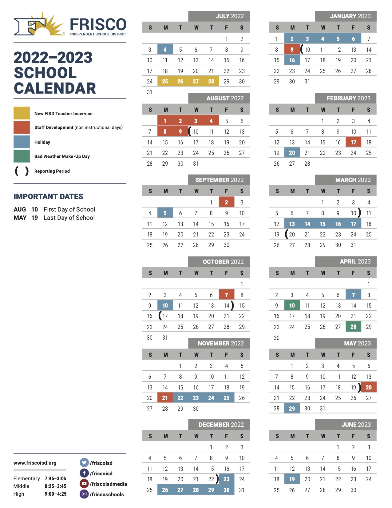 Mckinney Isd Calendar 2022 23 Frisco Isd On Twitter: "The Frisco Isd Academic Calendar Has Been Approved  For The 2022-23 School Year. Check Out Https://T.co/Jlvoekeccp For An  Overview Of The Calendar. Https://T.co/C8Gs8Lflru" / Twitter