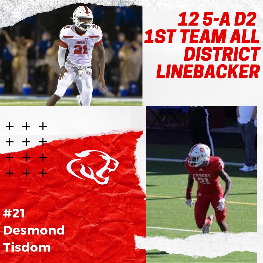 Crosby_CougarFB's tweet photo. 12 5-A D2 1st Team All District!!! 
Congrats to our Cougars 
@TheTycooper5 LB 
@DesmondTisdom LB 
@DemetriusStrah1 OL 
@womack80 WR/S 

#CougarPride 
@JerryPrieto8 https://t.co/mpXp45Pdto