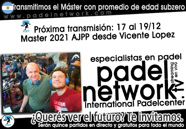 Otra vez la misma misión, la misma responsabilidad. Por 4° edición consecutiva y desde este viernes Padelnetwork.tv trasmitirá en directo por streaming para todo el mndo los quince partidos del Master Final AJPP 2021 desde Vicente López. Nota en Padelnetwork.com