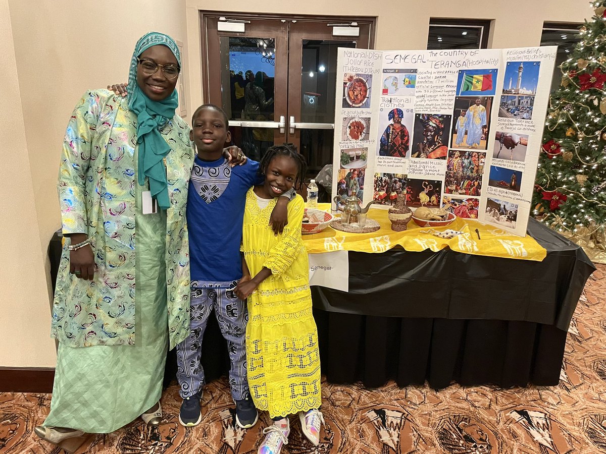 My two students and their mom, who is  <a href="/PLSD/">Pickerington Schools</a> ‘s Wolof &amp; French Bilingual Family Ambassador/Liaison, created a wonderful show case of Senegal! This was a very special event to celebrate diversity in our community 💜🖤