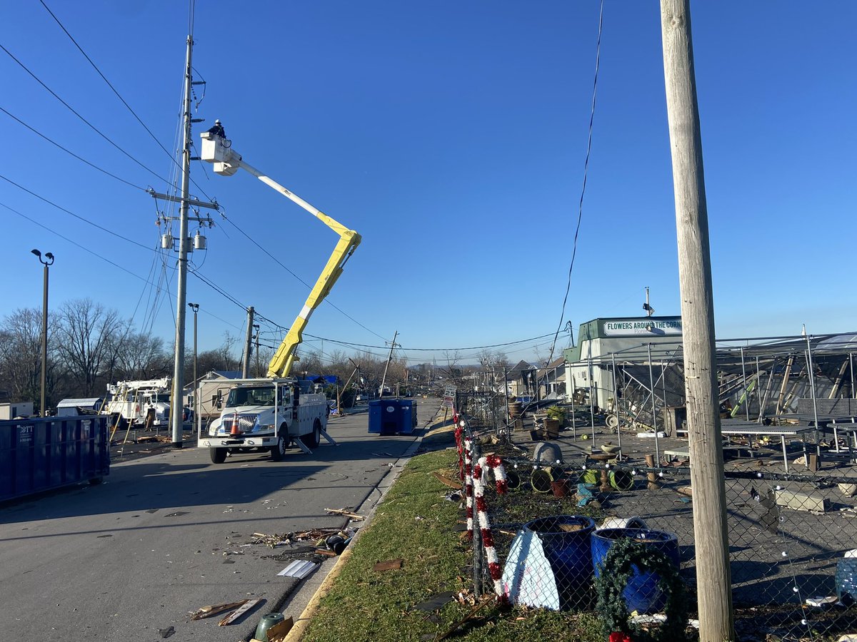 BGMU's tweet photo. We are down to 3,991 customers still without power. We have additional crews arriving tomorrow to help us continue making progress on major arteries so we can get residential customers restored. Again, thank you for your patience! https://t.co/dyCfIT8eQ2