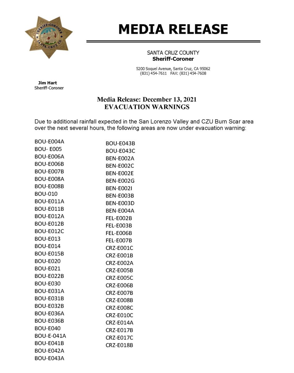 SLV EVACUATION WARNINGS - Check your Zonehaven evacuation zone at bit.ly/3oQckp8

Register for CodeRed at scr911.org/general/page/s…