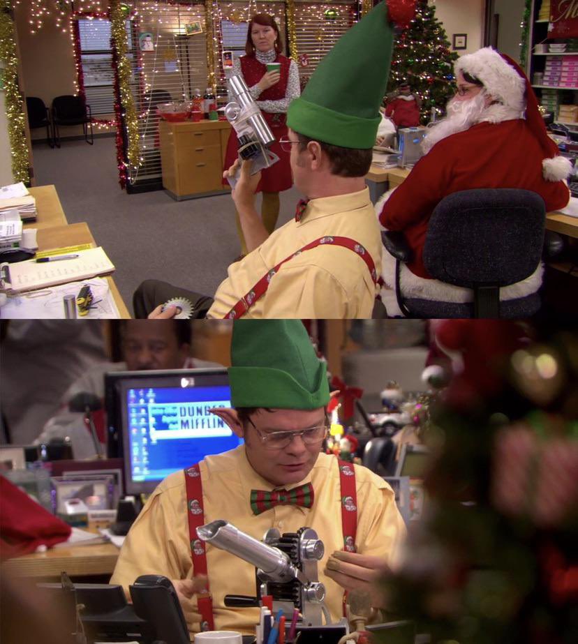 andrea_codes's tweet photo. I ordered a standing desk in October and each month, they send me exactly one piece of the desk. I feel like I’m in that episode of The Office where Michael sends Dwight pieces to a nutcracker every day and I’m thinking of different ways to assemble the random pieces. https://t.co/LmzLhYqhLF