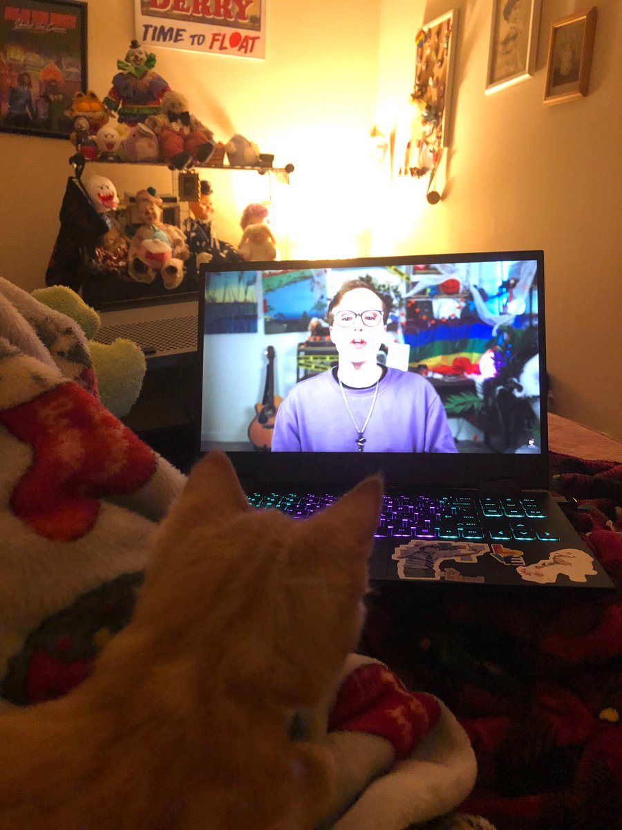 clowncore24's tweet photo. first night home and he’s already obsessed with @iNabber69 https://t.co/GZhYn7j6Sn