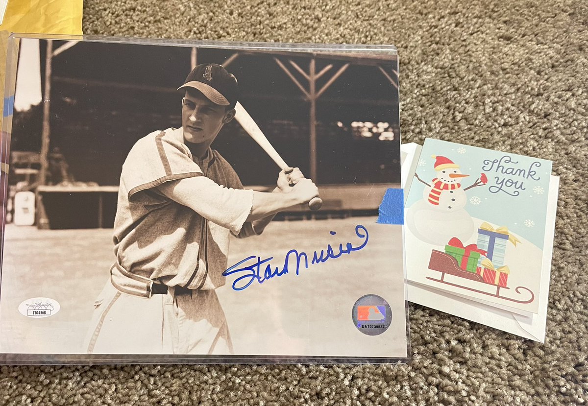 Cardinals1942's tweet photo. My Twitter friends > your Twitter friends! Thanks for the amazing Christmas Present @MWalk66 ! Awesome picture of the best hitter to ever play the game! Thank you for your friendship! #Vintage #Baseball #Collect #LannyLovesHashtags #4ManFTGcrew https://t.co/zOOwkx79Hl