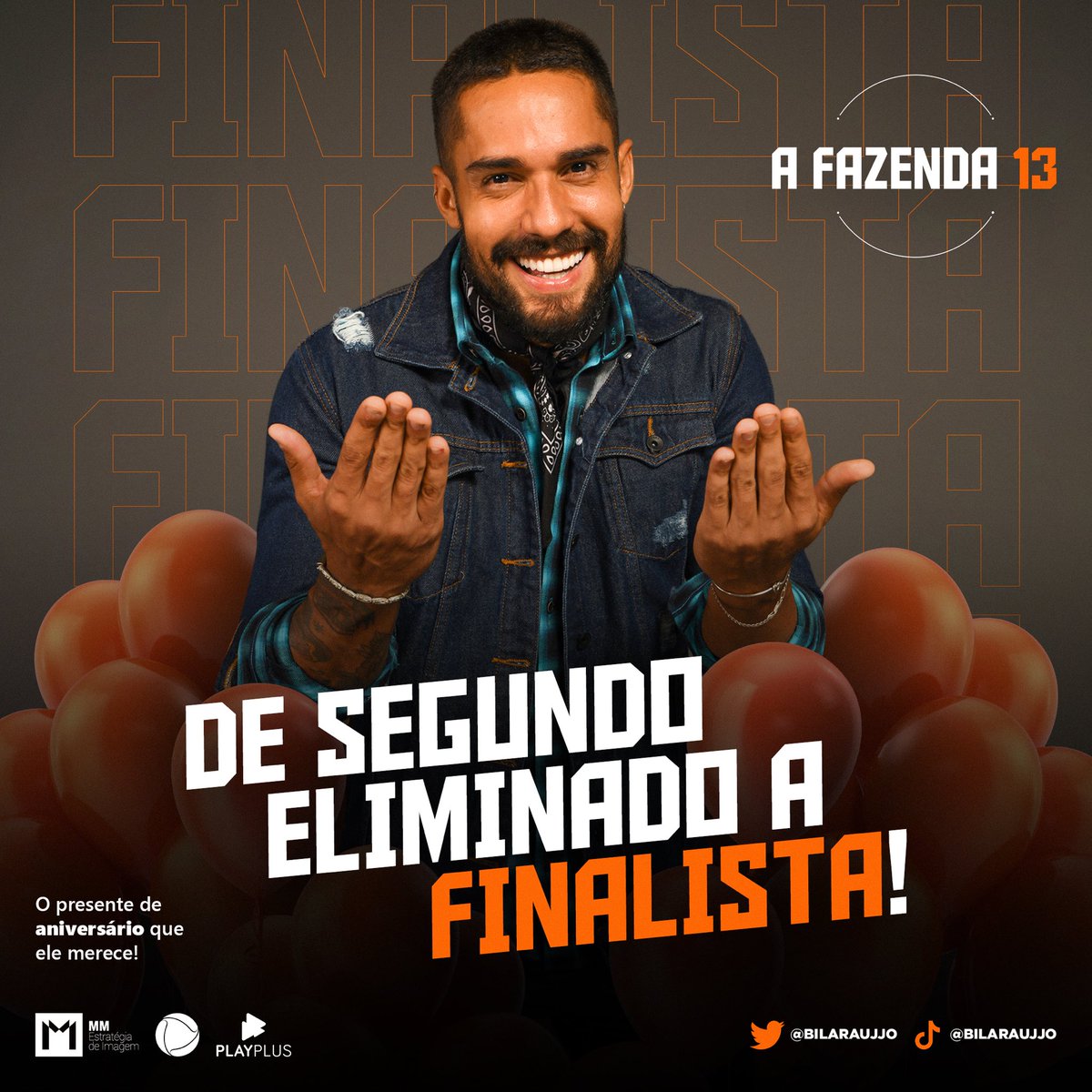 bilaraujjo's tweet photo. BIL É FINALISTA DA FAZENDA 13! 
Muito obrigado pelo voto e dedicação de cada um de vocês. ESTAMOS NA FINAL, vocês tem noção? Bil vai ficar muito orgulhoso e feliz por tudo isso. Agora é #BilCampeão #TeamBil 🐺 https://t.co/0XVjwvRHCh