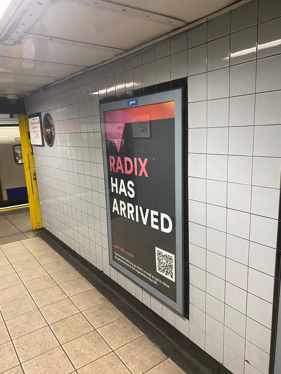 The Radix campaign in the London Tube @TfL has officially kicked off. How many $XRD ads can you spot? PRIZE ALERT: Tweet an original photo of a London Radix ad with the hashtag #RadixTakeover for the chance to win 20,000 XRD! Bonus prize: 5,000 XRD to someone who RTs this. 🚀